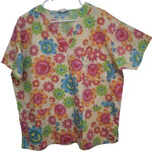 Cocoom Colorful Floral Scrub Top